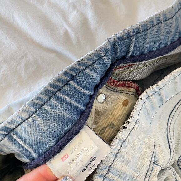 Diesel Mens Stretch Jogger Jeans in Light Blue Size S - Picture 3 of 5